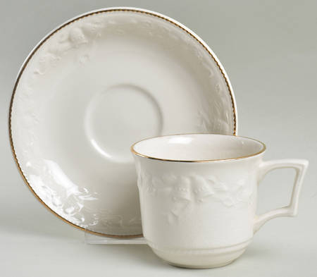 White Christmas Flat Cup & Saucer Set