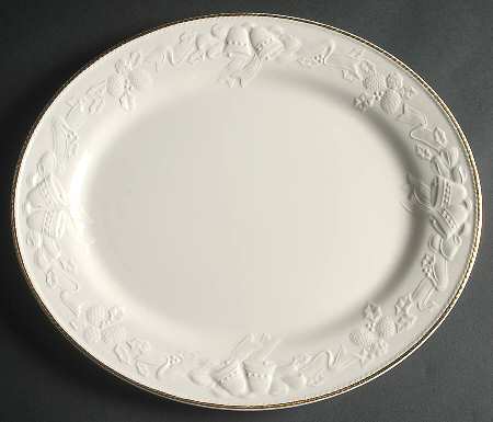 White Christmas 13" Oval Serving Platter