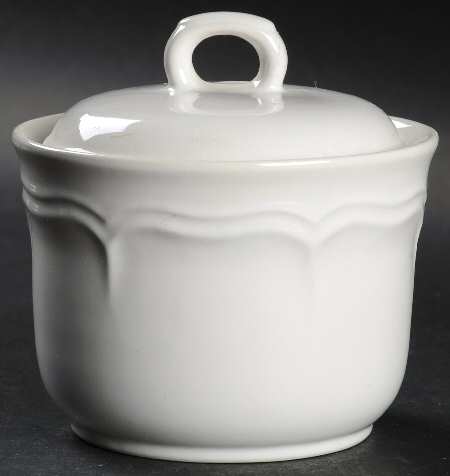White Ice Sugar Bowl & Lid