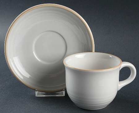 White Maple Flat Cup & Saucer Set