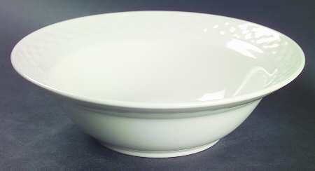 White Wicker Rim Cereal Bowl