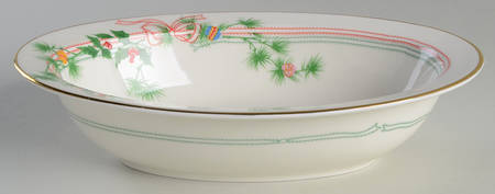 Yuletide Seasons 10" Oval Vegetable Bowl