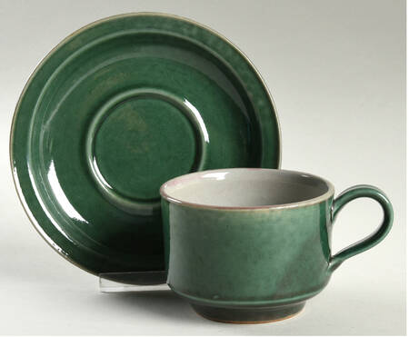 Evergreen Flat Cup & Saucer Set