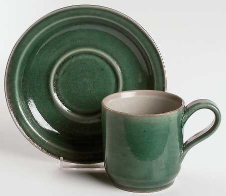Evergreen Flat Cup & Saucer Set