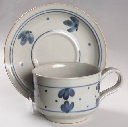 Martha's Flowers Flat Cup & Saucer Set