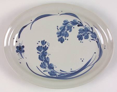 Martha's Flowers 12" Oval Serving Platter