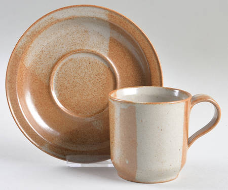 White Top Flat Cup & Saucer Set