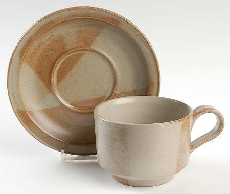 White Top Flat Cup & Saucer Set