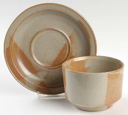 White Top Footed Bouillon Cup & Saucer