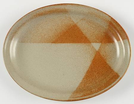 White Top 12" Oval Serving Platter