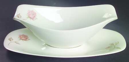 Beige Rose (Coupe) Gravy Boat & Underplate