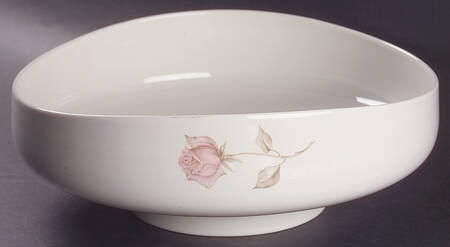 Beige Rose (Rim) 10" Large Salad Serving Bowl
