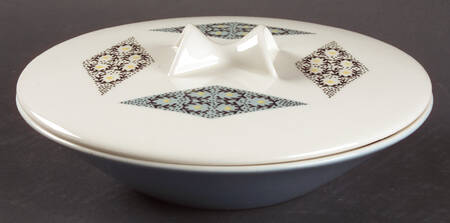 Blue Diamonds Gumbo Dish with Lid (Cover)
