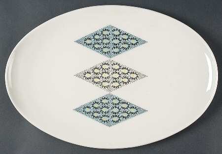Blue Diamonds 15" Oval Serving Platter
