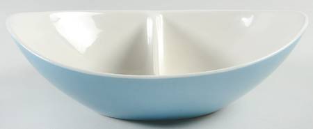 Blue Vineyard 11" Oval Divided Vegetable Bowl