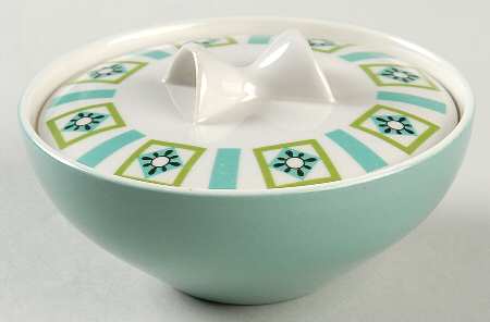 Bombay Green Sugar Bowl & Lid