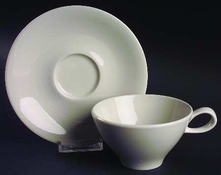 Bridal White Flat Cup & Saucer Set