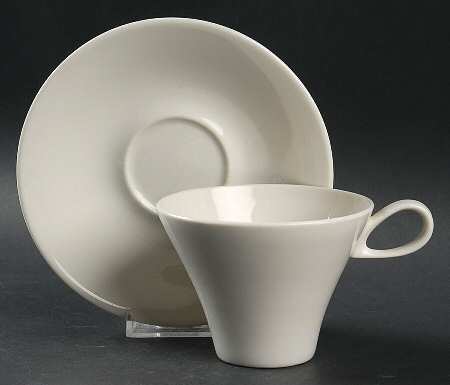 Bridal White Flat Cup & Saucer Set