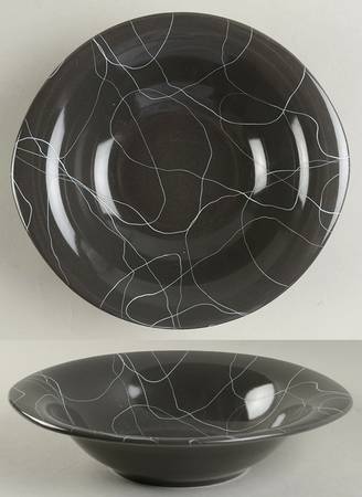 Carrara Modern Gray 9" Round Vegetable Bowl