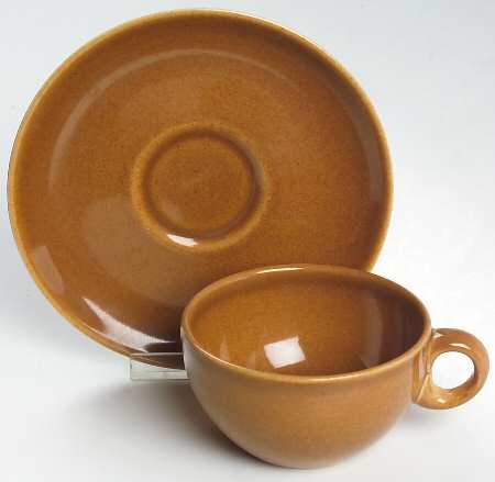 Casual Apricot Flat Cup & Saucer Set