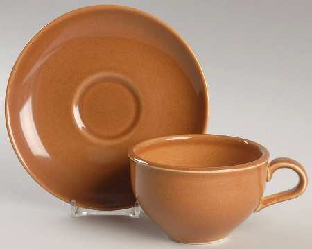 Casual Apricot Flat Cup & Saucer Set