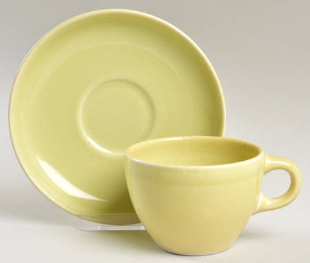 Casual Avocado Flat Cup & Saucer Set