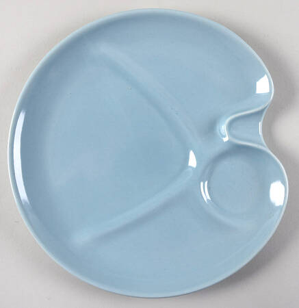 Casual Blue Party Plate w/Cup Indent