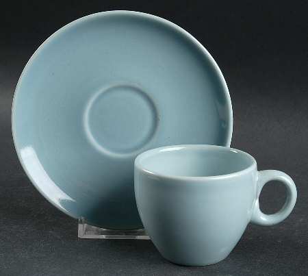 Casual Blue Flat Demitasse Cup & Saucer Set
