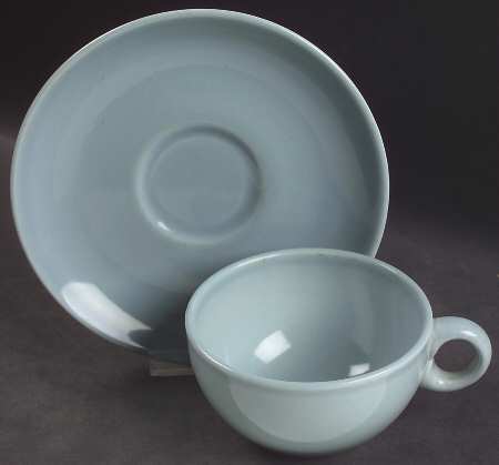 Casual Blue Flat Cup & Saucer Set