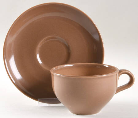 Casual Brown Flat Cup & Saucer Set