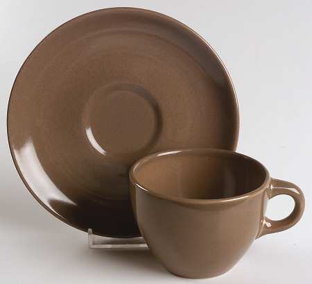 Casual Brown Flat Cup & Saucer Set