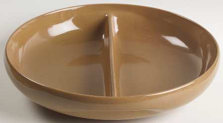 Casual Brown Round Divided Vegetable Bowl
