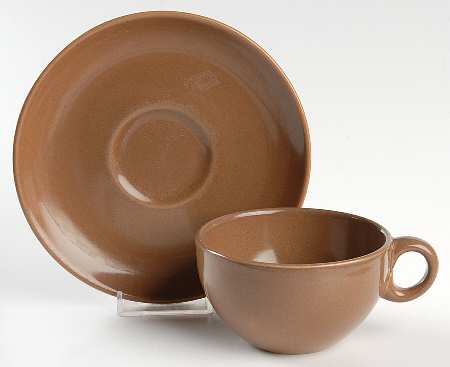 Casual Brown Flat Cup & Saucer Set