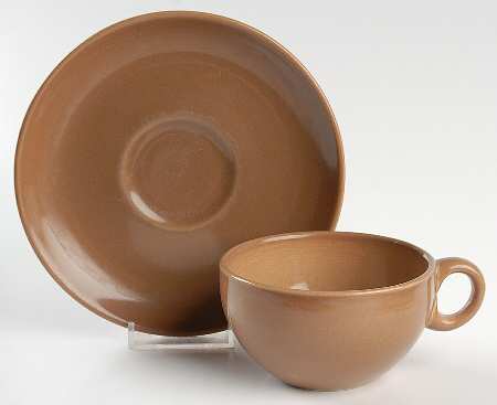 Casual Brown Flat Cup & Saucer Set