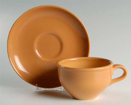 Casual Cantaloupe Flat Cup & Saucer Set