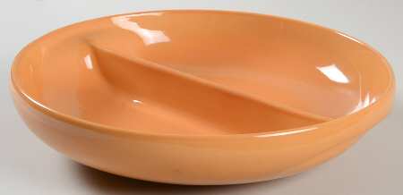 Casual Cantaloupe Round Divided Vegetable Bowl