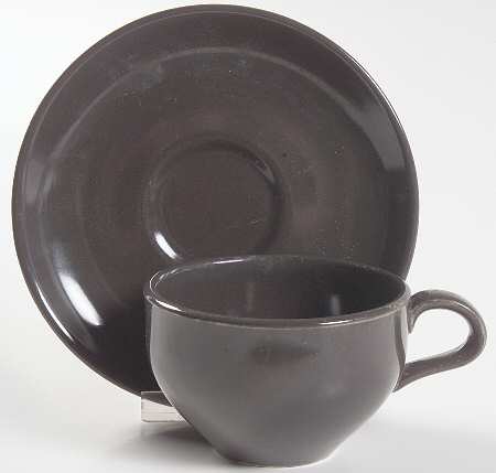 Casual Charcoal Flat Cup & Saucer Set