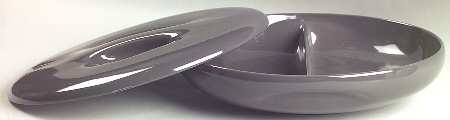 Casual Charcoal Divided Rd Covered Vegetable Bowl (RDV Base/Recess