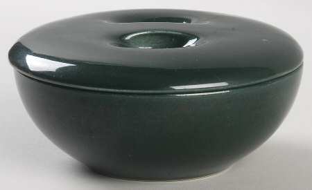 Casual Dark Green Covered Soup Bowl with Coupe Soup Bowl Base