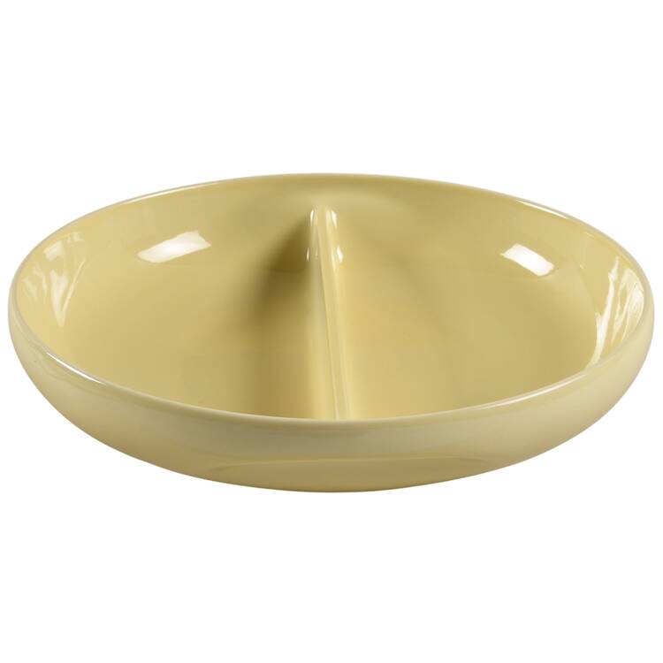 Casual Lemon Round Divided Vegetable Bowl