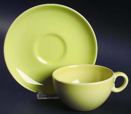 Casual Lemon Flat Cup & Saucer Set