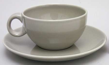 Casual Oyster Flat Cup & Saucer Set