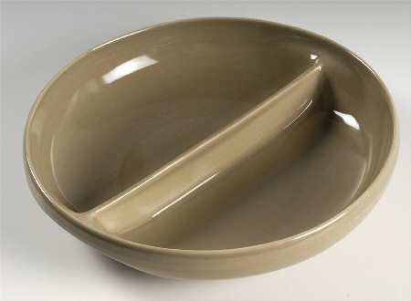 Casual Oyster Round Divided Vegetable Bowl