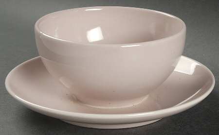 Casual Pink Gravy Boat with Attached Underplate