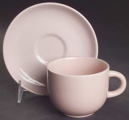 Casual Pink Flat Cup & Saucer Set