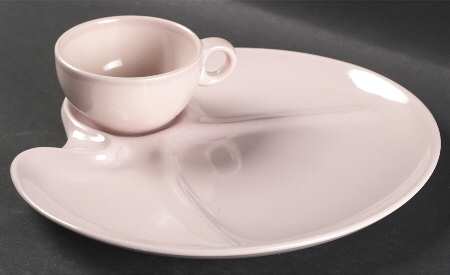 Casual Pink Party Plate w/Cup Indent