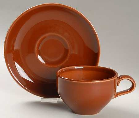 Casual Red Flat Cup & Saucer Set