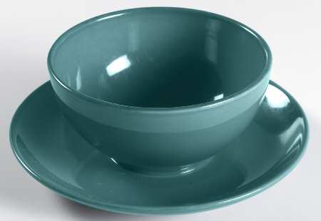 Casual Turquoise Gravy Boat with Attached Underplate