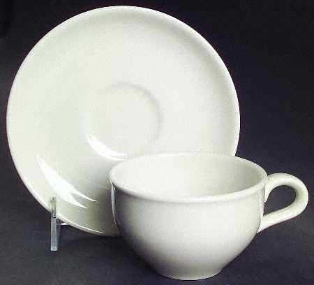Casual White Flat Cup & Saucer Set