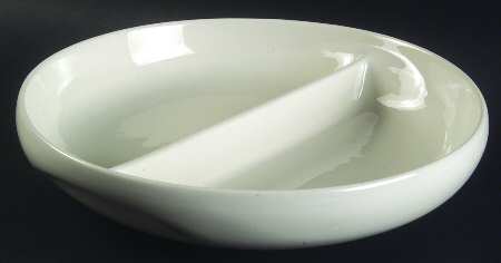Casual White Round Divided Vegetable Bowl
